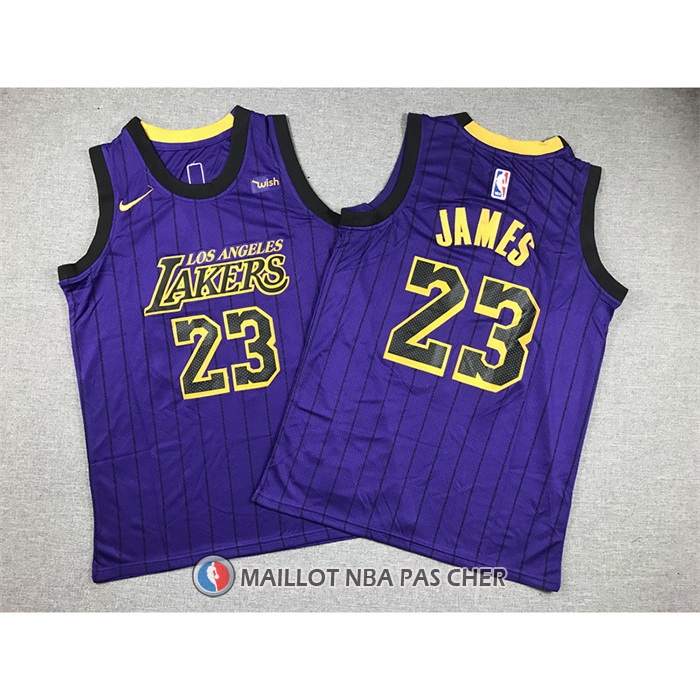 Maillot Enfant Los Angeles Lakers LeBron James NO 23 Ville 2019-20 Volet